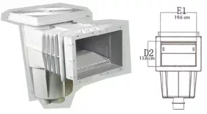 Athena 15M Skimmer with Square Frame and Round Lid for Vinyl Pool
