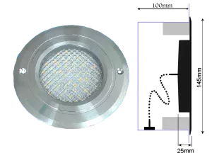 Zeus 10 Watt LED Recessed Stainless Steel Finish c/w Faceplate | Warm White | PSS-10W145RS